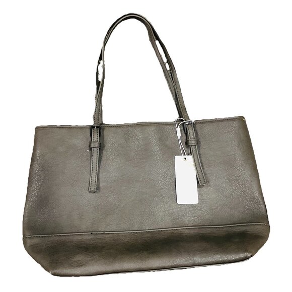 Urban Expressions Purse Shoulder Bag Gray Taupe Magnet Pockets Certified Vegan - Picture 1 of 11